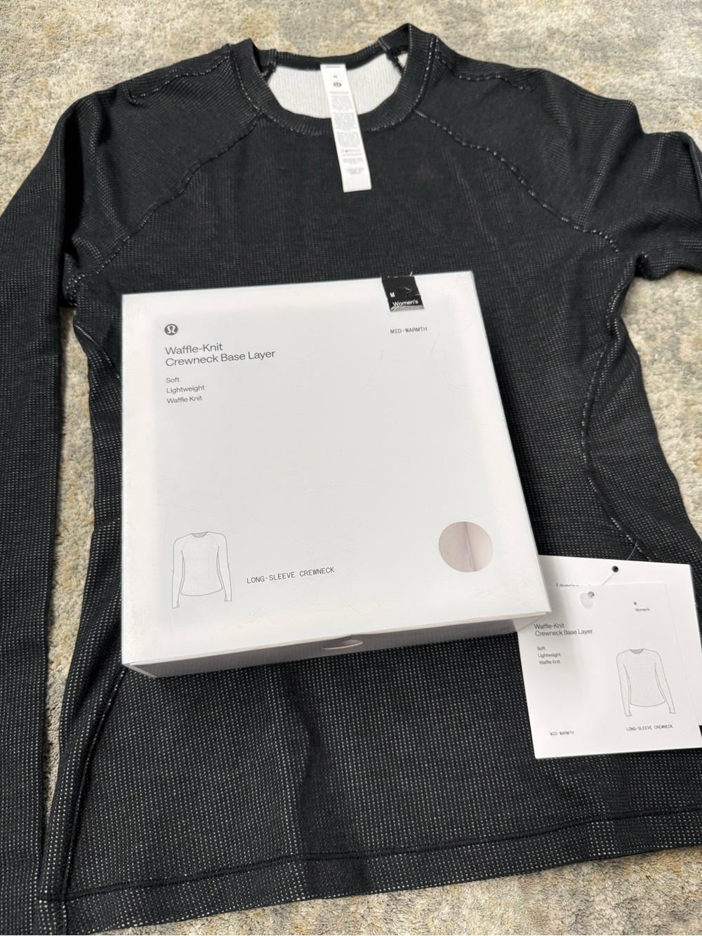 lululemon athletica Waffle-Knit Crewneck Base Layer Long Sleeve Women’s M NWT
